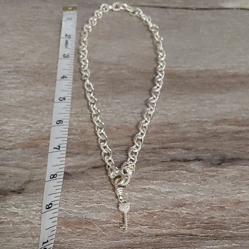 Judith Ripka Silver Rope Toggle Necklace - Picture 1 of 6